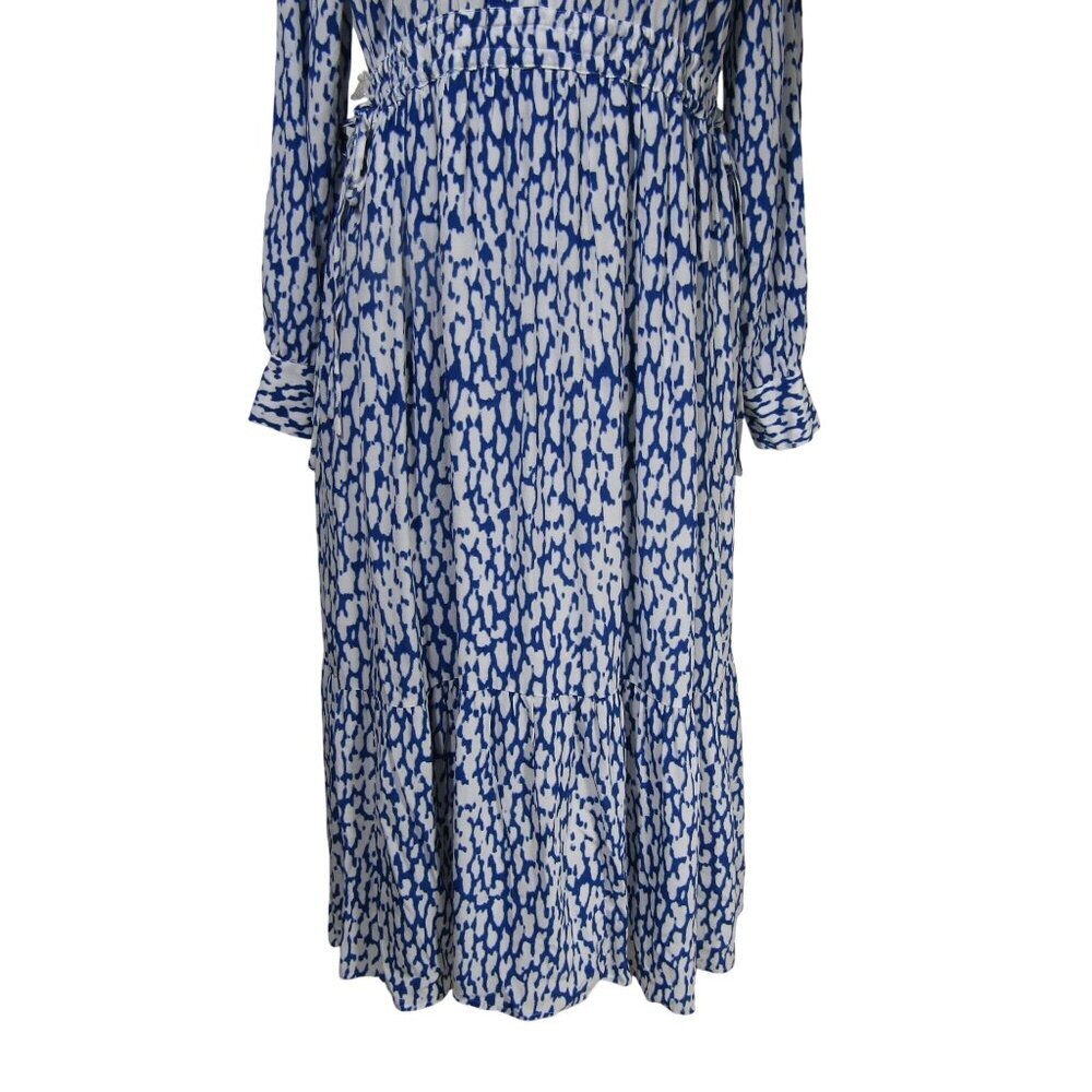 RAILS Blue Cobalt Leopard Tiered Midi Boho Peasan… - image 3